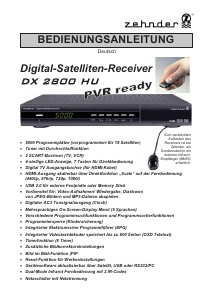 Bedienungsanleitung Zehnder DX 2800 HU Digital-receiver