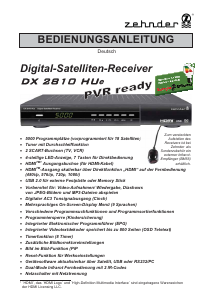 Bedienungsanleitung Zehnder DX 2810 HUe Digital-receiver