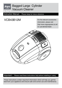 Manual Argos VCB43B12M Vacuum Cleaner