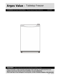 Manual Argos AUCF4884W Freezer