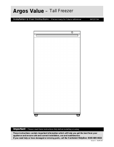 Manual Argos ATF55143W Freezer