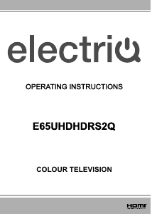 Manual ElectriQ E65UHDHDRS2Q LED Television