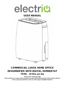 Manual ElectriQ PD45E Dehumidifier