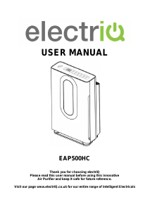 Manual ElectriQ EAP500HC Air Purifier