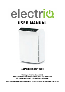 Manual ElectriQ EAP600HCUV-WIFI Air Purifier