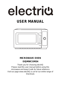 Manual ElectriQ eiQMWCOM34 Microwave