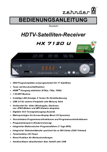 Bedienungsanleitung Zehnder HX 7120u Digital-receiver