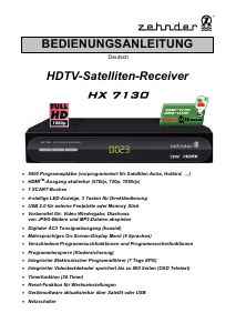 Bedienungsanleitung Zehnder HX 7130 Digital-receiver