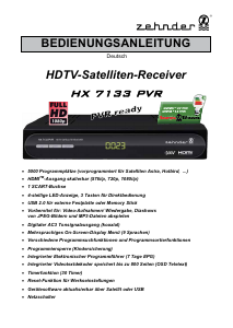 Bedienungsanleitung Zehnder HX 7133 PVR Digital-receiver