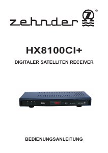 Bedienungsanleitung Zehnder HX 8100 CI+ Digital-receiver