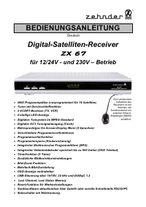Bedienungsanleitung Zehnder ZX 67 Digital-receiver