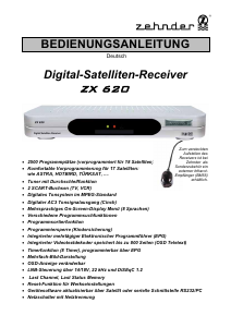 Bedienungsanleitung Zehnder ZX 620 Digital-receiver