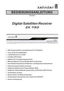 Bedienungsanleitung Zehnder ZX 750 Digital-receiver