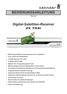 Bedienungsanleitung Zehnder ZX 755e Digital-receiver