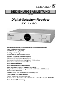 Bedienungsanleitung Zehnder ZX 1100 Digital-receiver