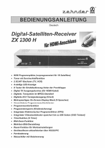 Bedienungsanleitung Zehnder ZX 2300 H Digital-receiver