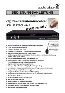 Bedienungsanleitung Zehnder ZX 2700 HU Digital-receiver
