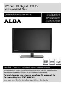 Manual Alba AMKDVD22R LED Television