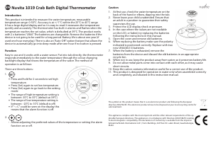 Handleiding Nuvita 1019 Crab Badthermometer