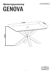 Használati útmutató Mio Genova Ebédlőasztal