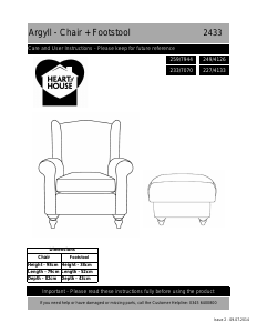 Hướng dẫn sử dụng Heart of House Argyll Ghế bành