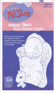 Manual Hasbro Littlest Pet Shop Paws Off Electronic Diary Dog