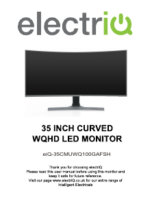 Manual ElectriQ eiQ-35CMUWQ100GAFSH LED Monitor