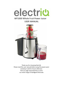 Manual ElectriQ WF1000 Juicer