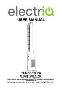 Handleiding ElectriQ TF44OSCT8RW Ventilator