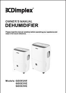Manual Dimplex GDDE25E Dehumidifier