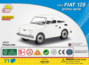 Rokasgrāmata Cobi set 24523 Youngtimer Fiat 126 1972 Prima Serie