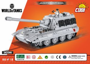 Käyttöohje Cobi set 3036 World of Tanks Jagdpanzer E100