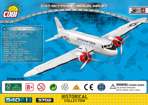 Vadovas Cobi set 5702 Small Army WWII C-47 Skytrain - Berlin Airlift