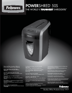 Mode d’emploi Fellowes 50S Powershred Destructeur