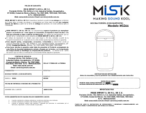 Manual de uso Misik MS266 Altavoz