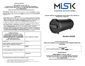 Manual de uso Misik MS228 Altavoz