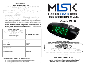 Manual de uso Misik MR433 Radiodespertador