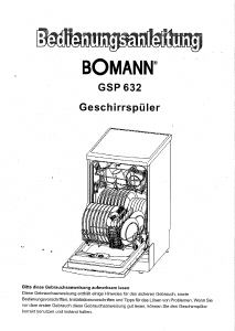 Bedienungsanleitung Bomann GSP 632 Geschirrspüler