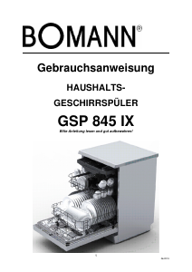 Bedienungsanleitung Bomann GSP 845 IX Geschirrspüler