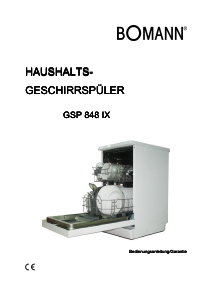 Bedienungsanleitung Bomann GSP 848 IX Geschirrspüler