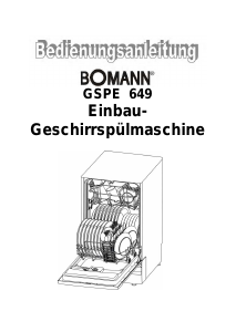 Bedienungsanleitung Bomann GSPE 649 Geschirrspüler