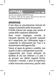 Manuale Joycare JC-224 Etilometro