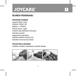 Manual Joycare JC-416 Escala de bagagens