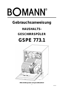 Bedienungsanleitung Bomann GSPE 773.1 Geschirrspüler