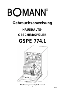 Bedienungsanleitung Bomann GSPE 774.1 Geschirrspüler