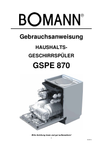 Bedienungsanleitung Bomann GSPE 870 Geschirrspüler