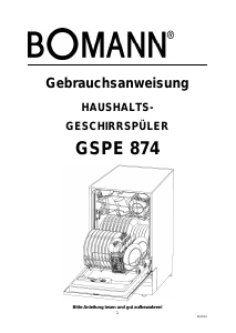 Bedienungsanleitung Bomann GSPE 874 Geschirrspüler