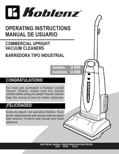 Manual de uso Koblenz U-900 Aspirador