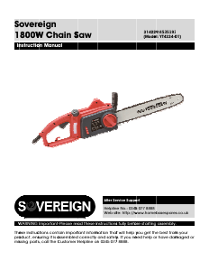 Manual Sovereign YT4334-01 Chainsaw