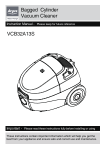 Manual Argos VCB32A13S Vacuum Cleaner